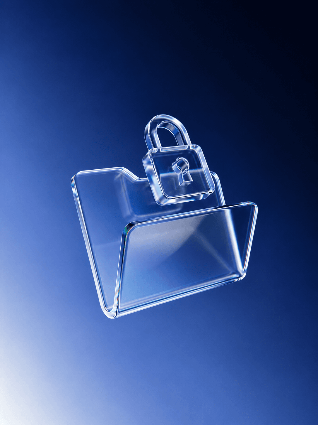 A glass folder sealed with a padlock